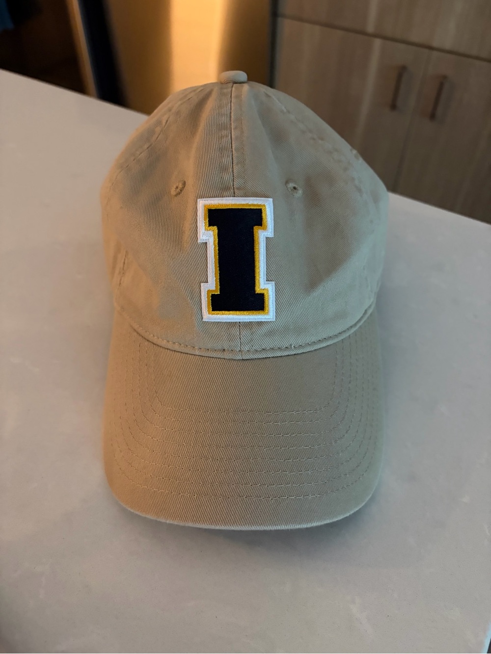 Colosseum Khaki Iowa Baseball Cap with Navy, Yellow & White